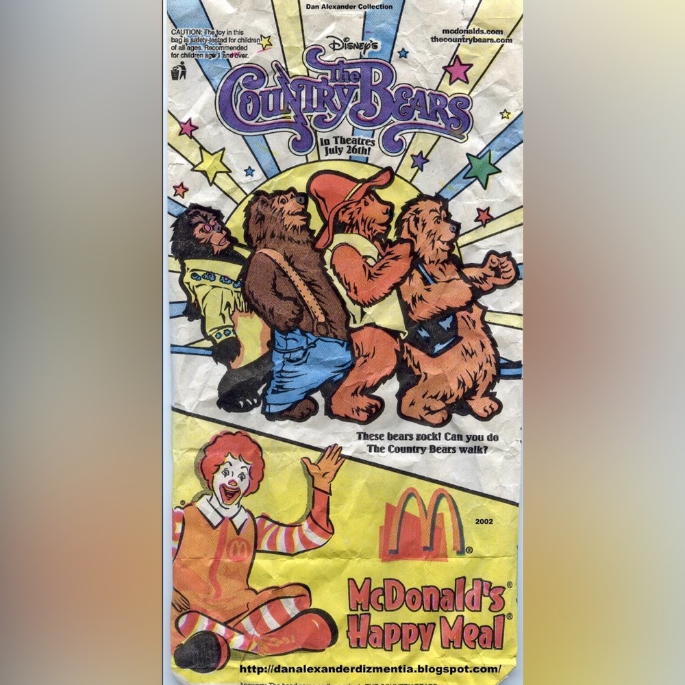 McDonald's Happy Meal Toy #2 Big Al Disney The Country‎ Bears 2002